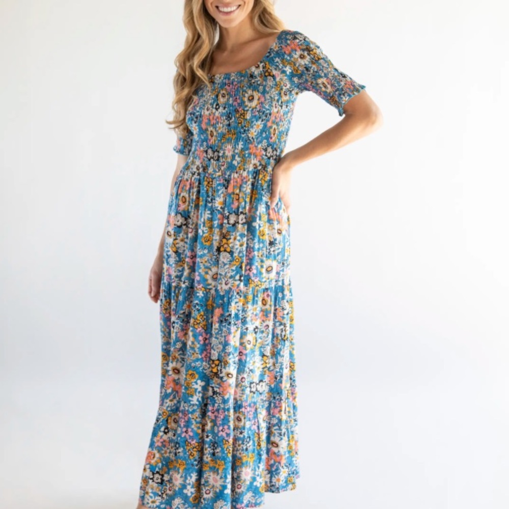 NATURAL LIFE Blue Daisy Maxi Dress